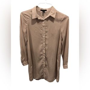 Forever 21 small oversized tunic night dress button down with slight stain tan